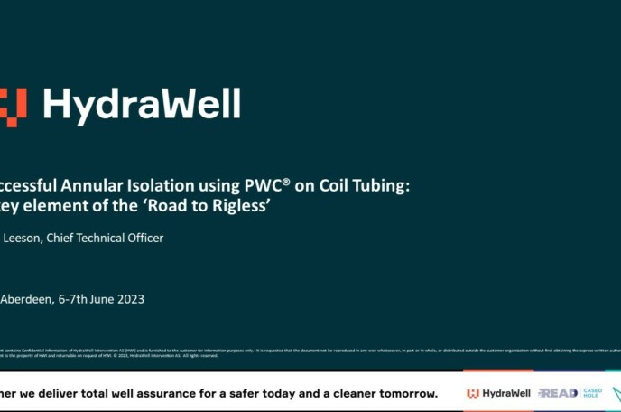 Successful Annular Isolation using PWC® on Coil Tubing: A key element of the ‘Road to Rigless’