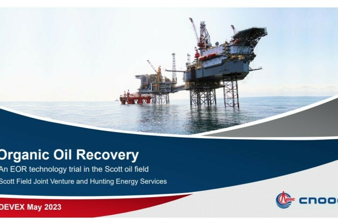 Organic Oil Recovery. An EOR technology trial in the Scott oil field