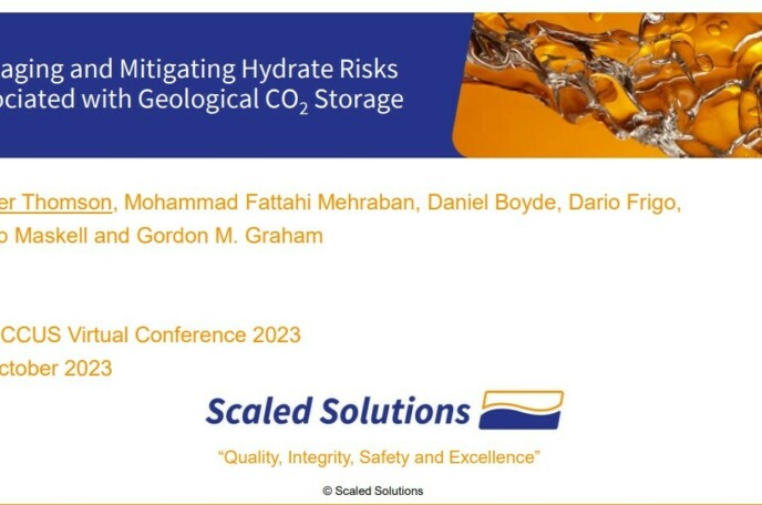 Day 4 - Managing and mitigating hydrate risks associated with geological CO2 storage - Scaled Solutions