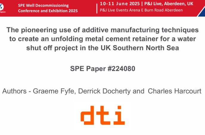 The pioneering use of additive manufacturing techniques to create an unfolding metal cement retainer for a water shut off project in the UK Southern North Sea