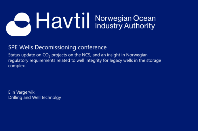Status update on CO2projects on the NCS, and an insight in Norwegian  regulatory requirements related to well integrity for legacy wells in the storage  complex.