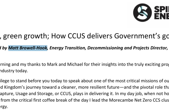 Good, green growth; How CCUS delivers Government’s goals