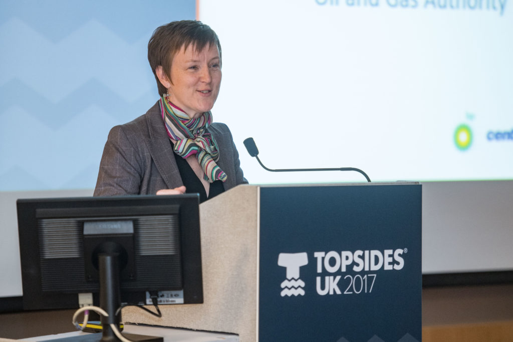 Aberdeen, Scotland, Tuesday 13th June 2017 Day 1 of Topsides UK 2017 Conference at AECC Pictured is: Brenda Wyllie opening the conference Picture by Michal Wachucik / Abermedia
